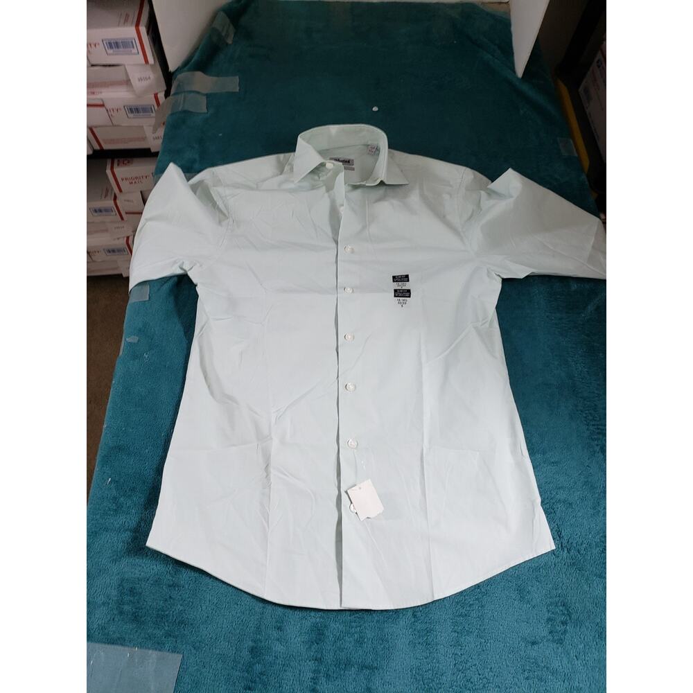 Kenneth Cole unlisted Shirt Size Small Mens Green Button Up Slim Breathable NWT